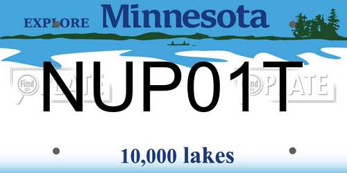 NUP01T Minnesota License Plate