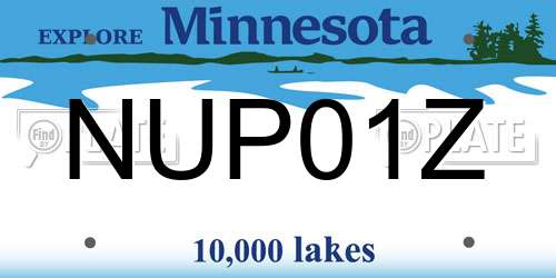 NUP01Z Minnesota License Plate
