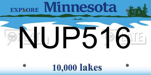 NUP516 Minnesota License Plate