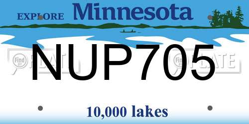 NUP705 Minnesota License Plate