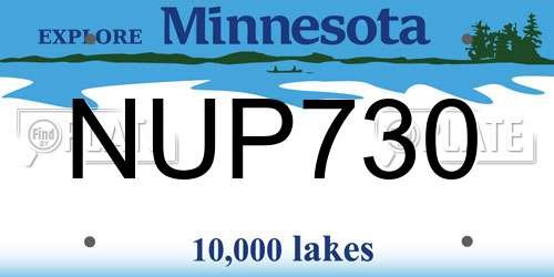 NUP730 Minnesota License Plate