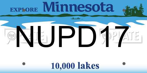 NUPD17 Minnesota License Plate