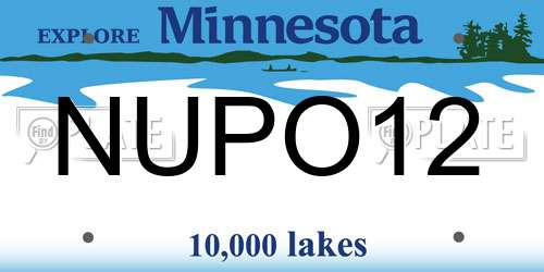 NUPO12 Minnesota License Plate