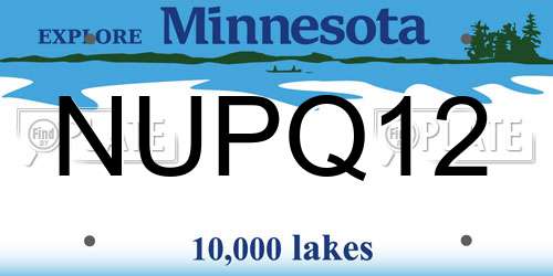 NUPQ12 Minnesota License Plate