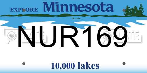 NUR169 Minnesota License Plate