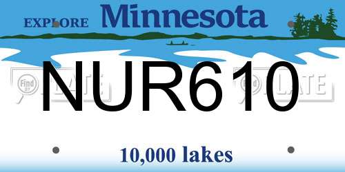 NUR610 Minnesota License Plate