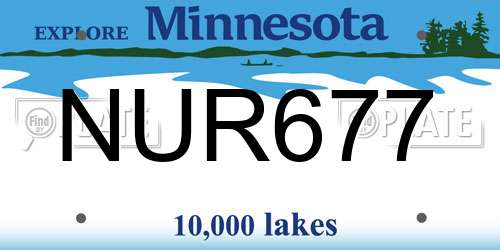 NUR677 Minnesota License Plate