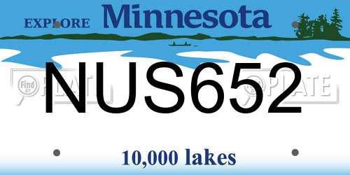 NUS652 Minnesota License Plate