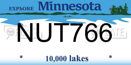NUT766 Minnesota License Plate