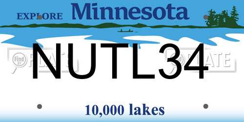 NUTL34 Minnesota License Plate