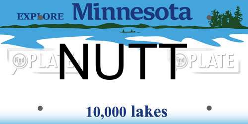 NUTT Minnesota License Plate