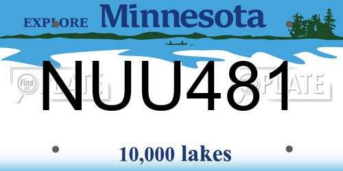 NUU481 Minnesota License Plate