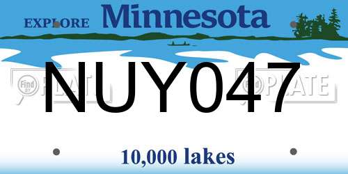 NUY047 Minnesota License Plate