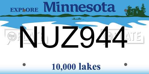 NUZ944 Minnesota License Plate