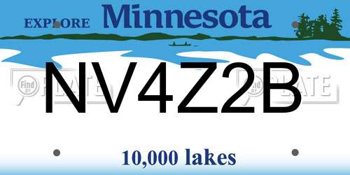 NV4Z2B Minnesota License Plate