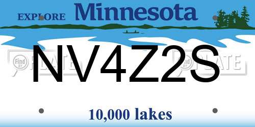NV4Z2S Minnesota License Plate