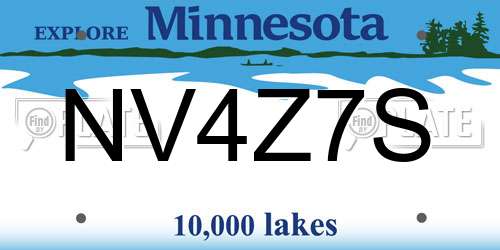 NV4Z7S Minnesota License Plate