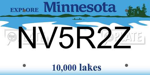 NV5R2Z Minnesota License Plate