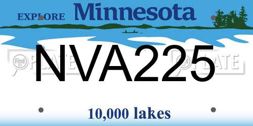 NVA225 Minnesota License Plate