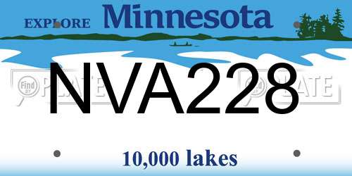 NVA228 Minnesota License Plate