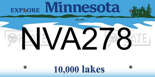 NVA278 Minnesota License Plate