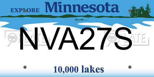 NVA27S Minnesota License Plate