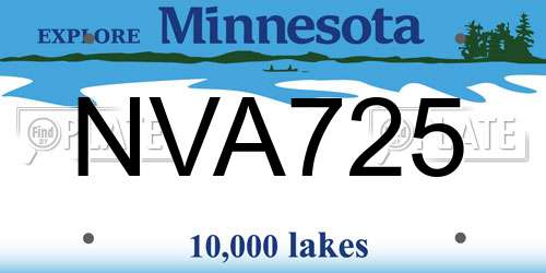 NVA725 Minnesota License Plate