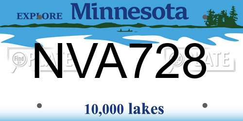 NVA728 Minnesota License Plate