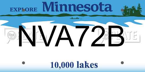 NVA72B Minnesota License Plate