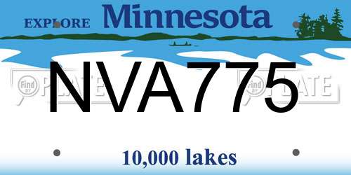 NVA775 Minnesota License Plate