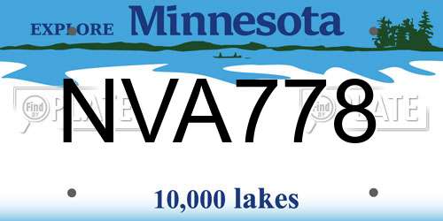 NVA778 Minnesota License Plate