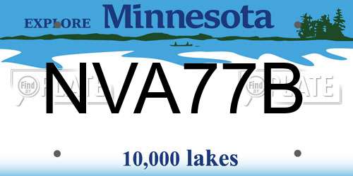 NVA77B Minnesota License Plate