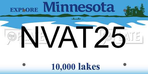 NVAT25 Minnesota License Plate