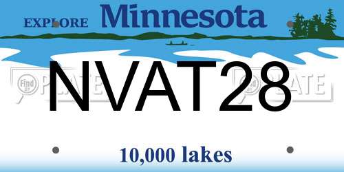 NVAT28 Minnesota License Plate