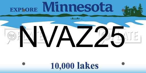 NVAZ25 Minnesota License Plate