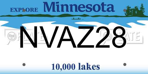 NVAZ28 Minnesota License Plate