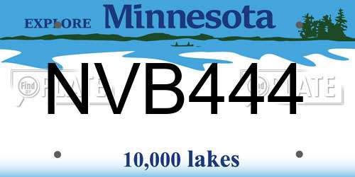 NVB444 Minnesota License Plate