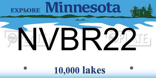 NVBR22 Minnesota License Plate