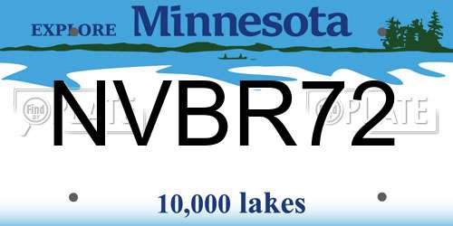 NVBR72 Minnesota License Plate
