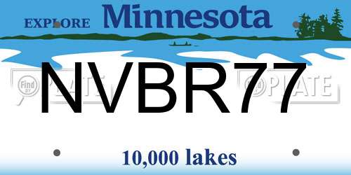 NVBR77 Minnesota License Plate