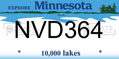 NVD364 Minnesota License Plate