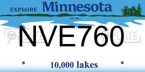 NVE760 Minnesota License Plate