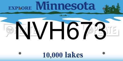 NVH673 Minnesota License Plate