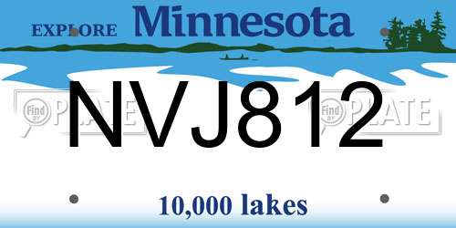 NVJ812 Minnesota License Plate