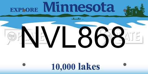 NVL868 Minnesota License Plate