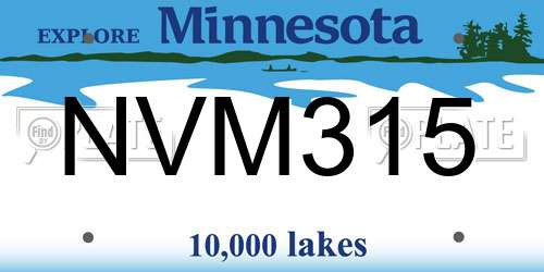NVM315 Minnesota License Plate