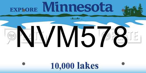 NVM578 Minnesota License Plate