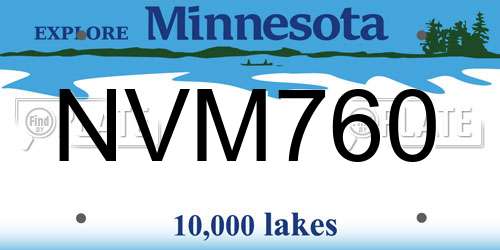 NVM760 Minnesota License Plate