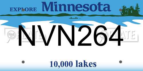 NVN264 Minnesota License Plate