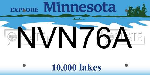 NVN76A Minnesota License Plate